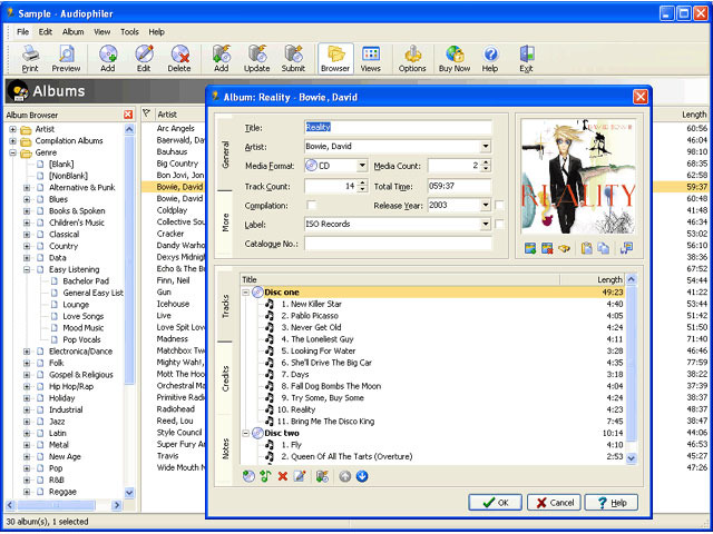 Audiophiler Music Organizer Screenshot